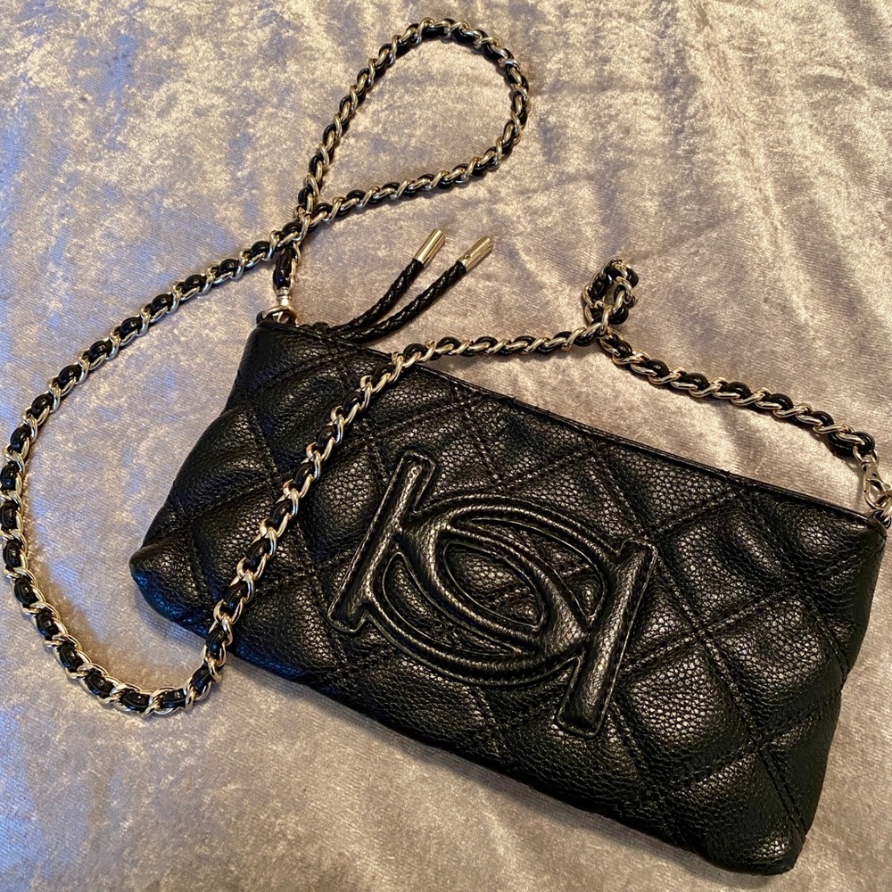 BEBE Black Faux Leather Crossbody